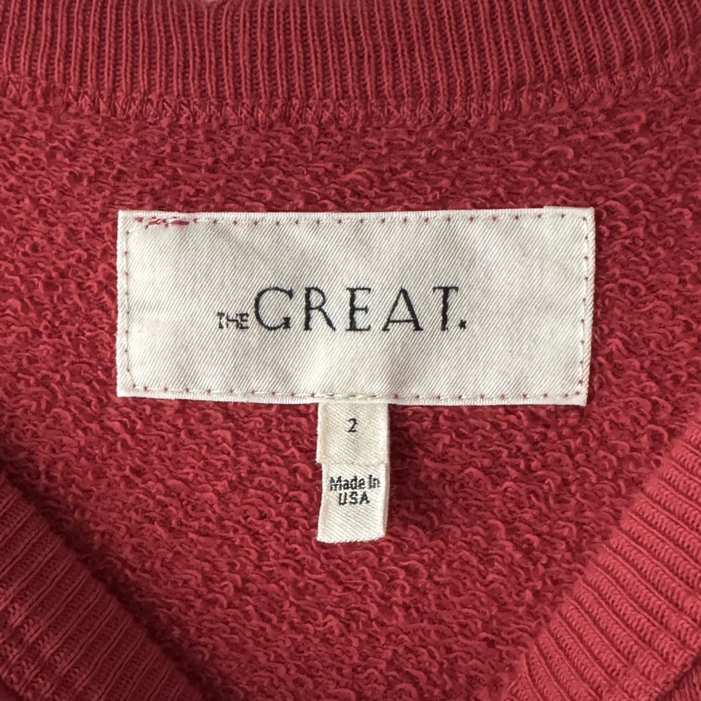THE GREAT. College sweatshirt - size 2 medium - red - EXCELLENT pre-loved - Picture 3 of 4